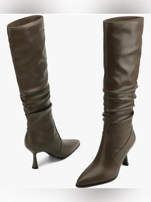 TEAIEUI Knee High Boots Women Kitten High Hee... - Image 4