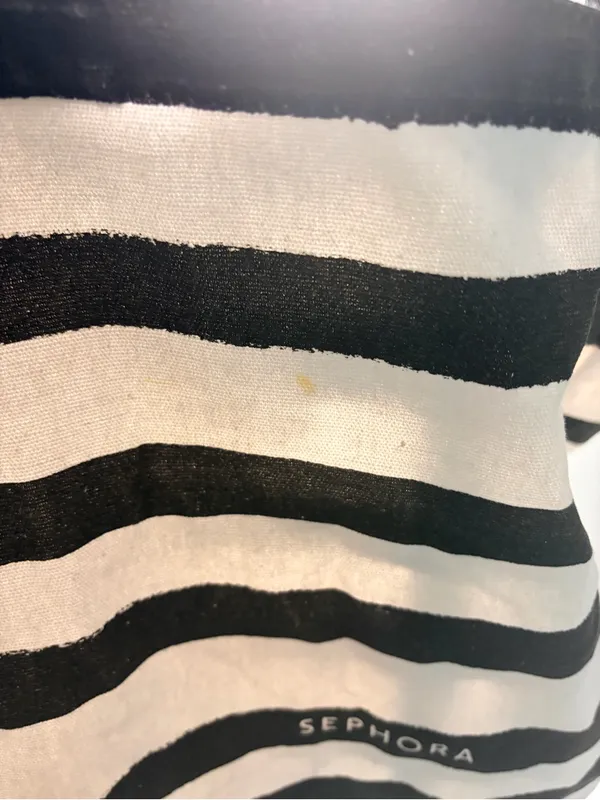 Sephora Black and White Striped Canvas Tote - Image 6