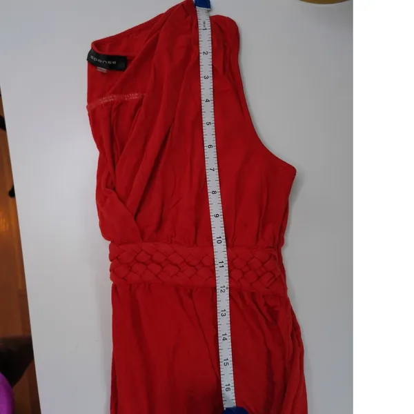 Spense Red Sleeveless‎ Maxi Dress Braided Empire Waist V-Neck BK74867 Womens L - Image 8