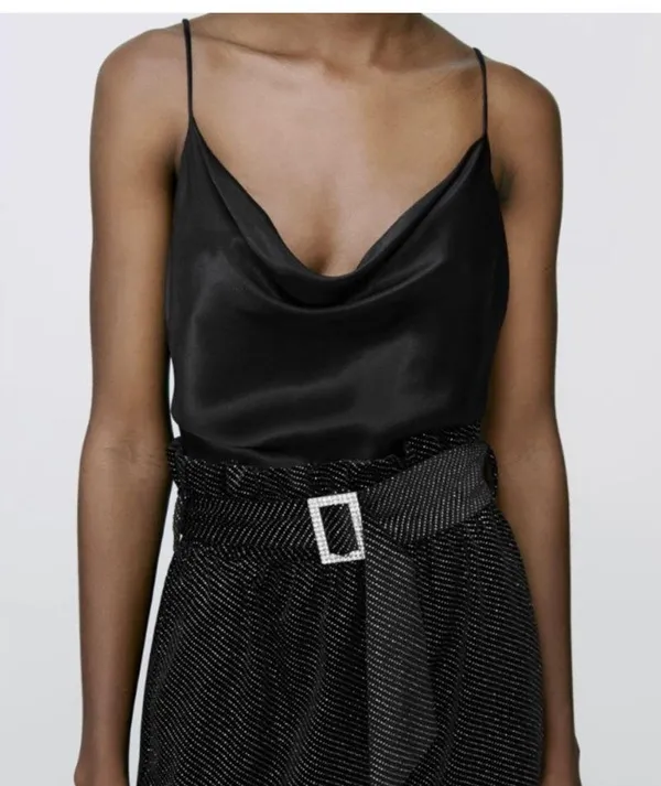 Zara Satin Cowl Neck Cami Top - Image 2