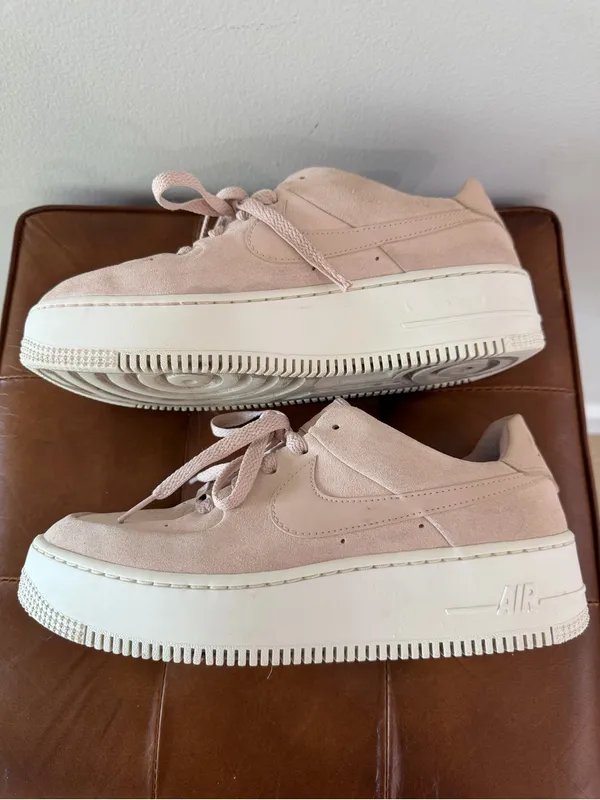 Nike Air Force 1 Sage Low Top Sneakers Suede Barely Rose Size 9.5 AR5339-201 - Image 9