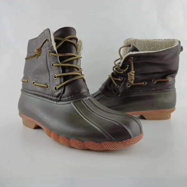 Seven7 Boots Womens 9 Rubber Duck Boots Faux Leather‎ Sheepskin Lining - Image 2