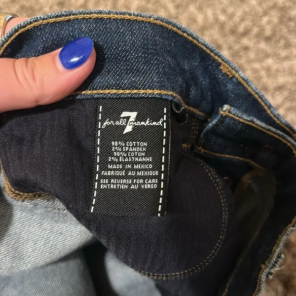 NWT 7 For All Mankind Edie Jeans Blue Size 28 - Image 5