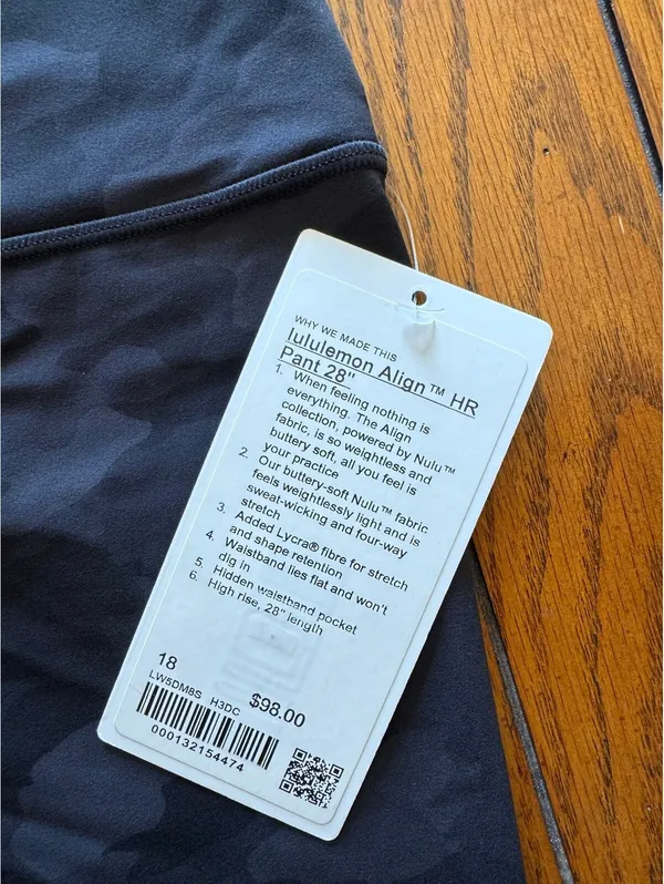 Lululemon Align High Rise 28” Heritage Camo Deep Coal Multi Size 18 NWT - Image 4