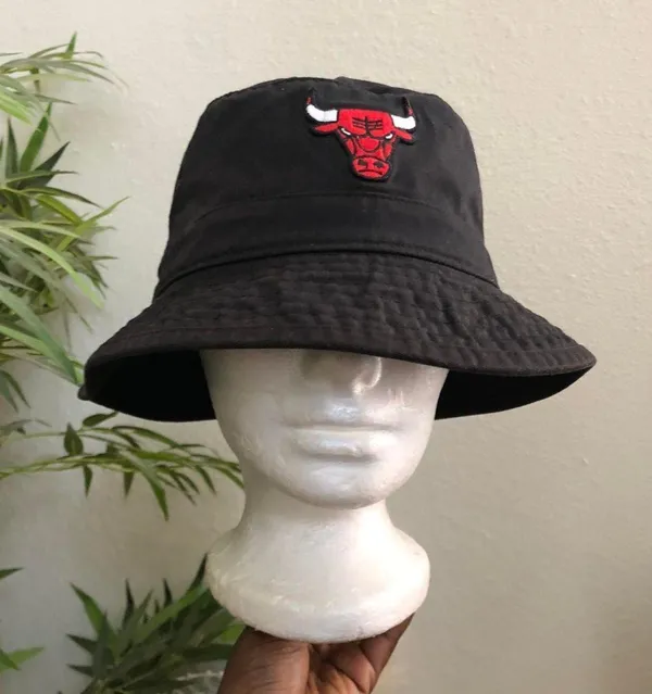 Chicago Bulls Mitchell & Ness Bucket Hat Black Red Logo NBA Cap S/M - Image 6