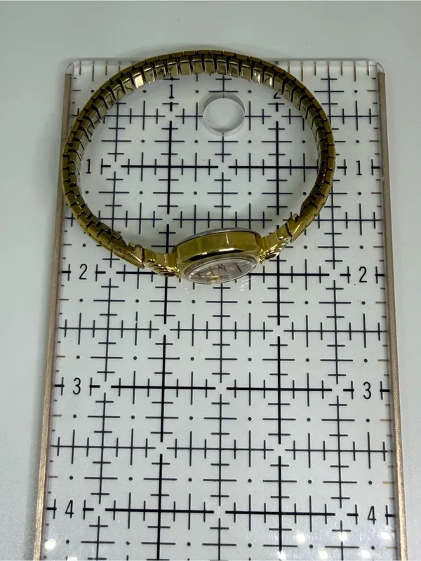 Vintage Timex Gold Tone Oval Quartz Watch Stretch Bracelet CR1216 Philippines 6” - Image 6
