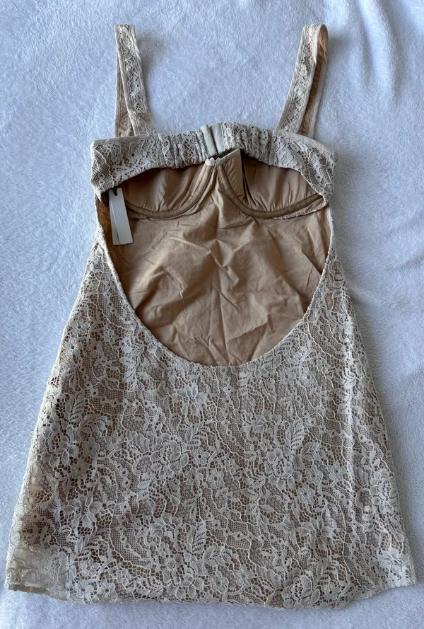 Rumored Lace Mini Dress Tan - Image 2