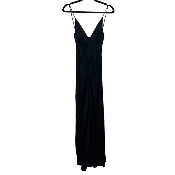 NEW NWT Bec + Bridge Ren Split Satin Maxi Dress Black - Image 7