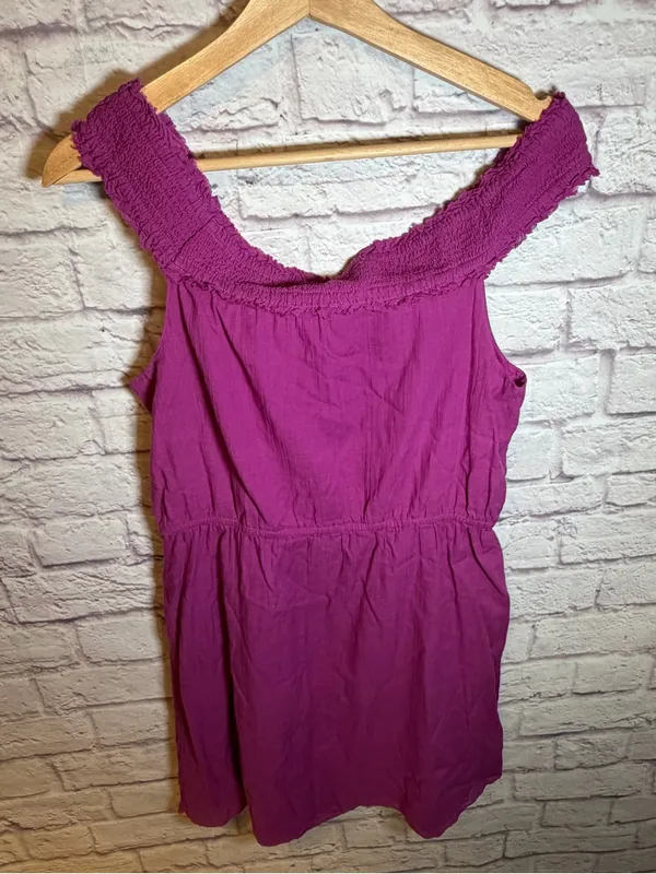 American Eagle Magenta smocked shoulder Dress women’s size‎ 6 - Image 2