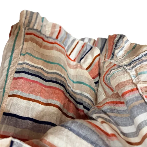 Free People Womens Striped Ruffle Wrap Mini Dress V-Neck Multi-Color Size Medium - Image 6