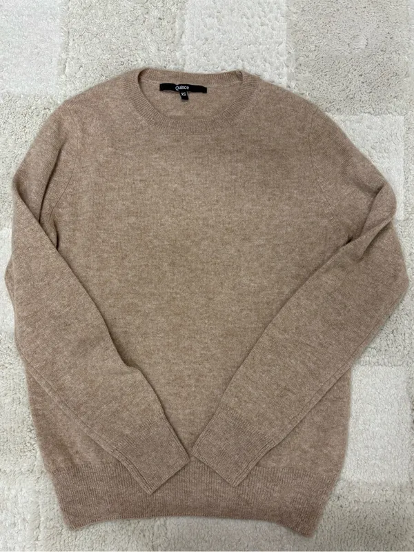 Quince Mongolian Cashmere Crewneck Sweater - Oatmeal - Image 5