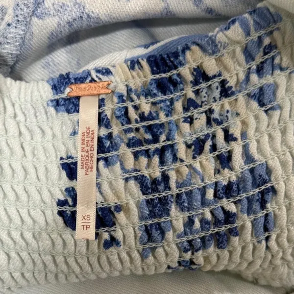 Free People Blue and White Smocked‎ Dress - Image 4