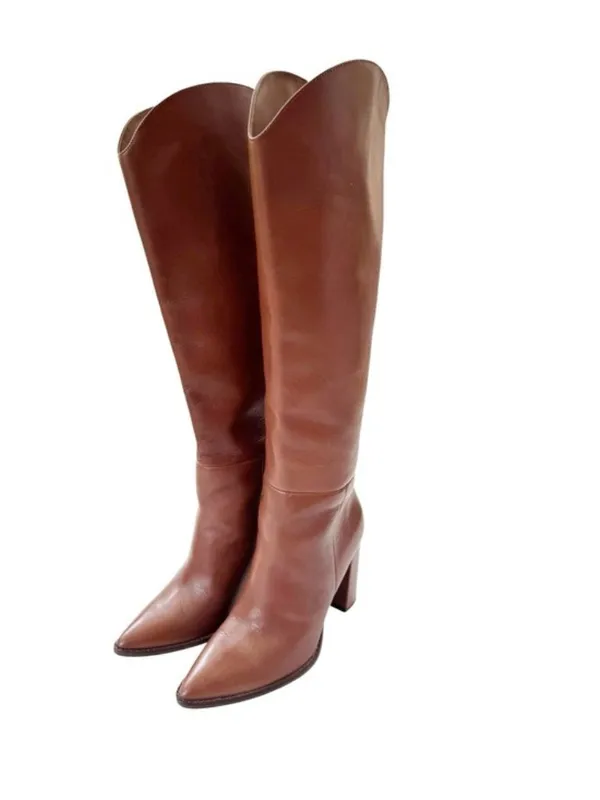 Steve Madden Leather Bixby Tall Boot in Cognac Size 6 - Image 3