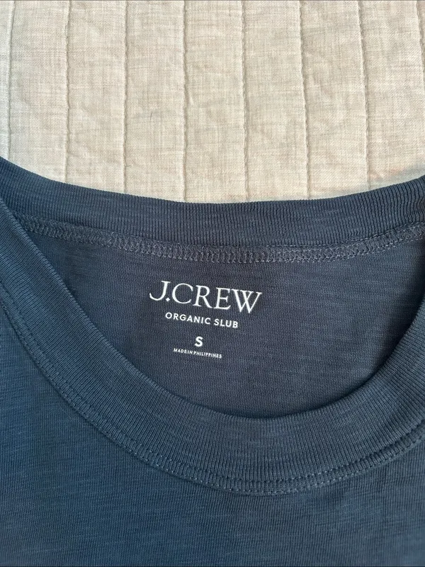 J. Crew organic slub, cotton, high neck tank top washed blue S - Image 3