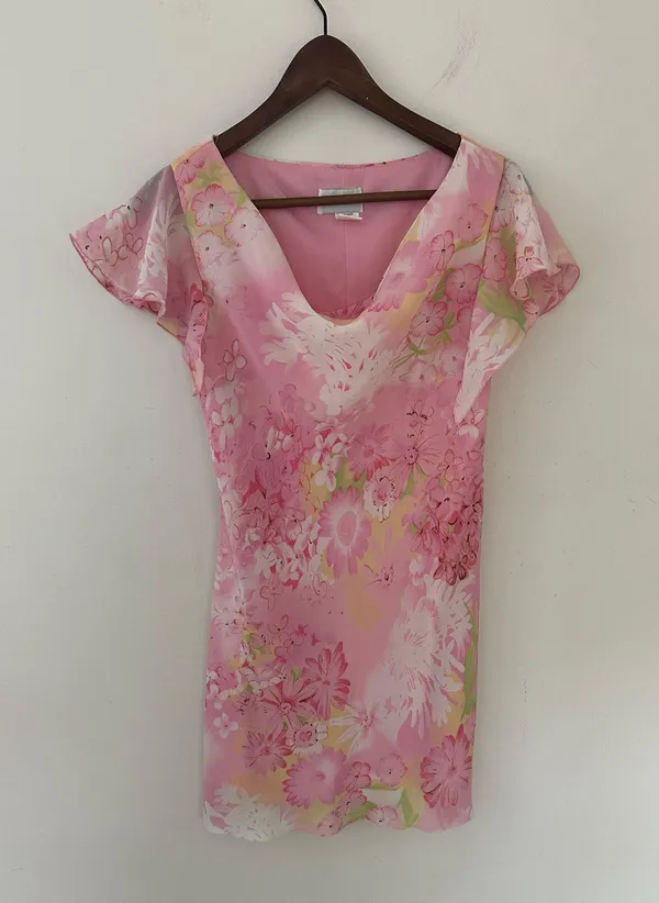 Cottagecore Prairie Petite Mini Dress Pink Size XS - Image 2