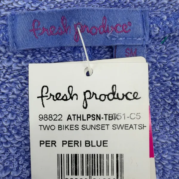 NWT Fresh Produce Two Bikes Sunset Sweatshirt Peri Blue French Terry S SM USA - Image 6