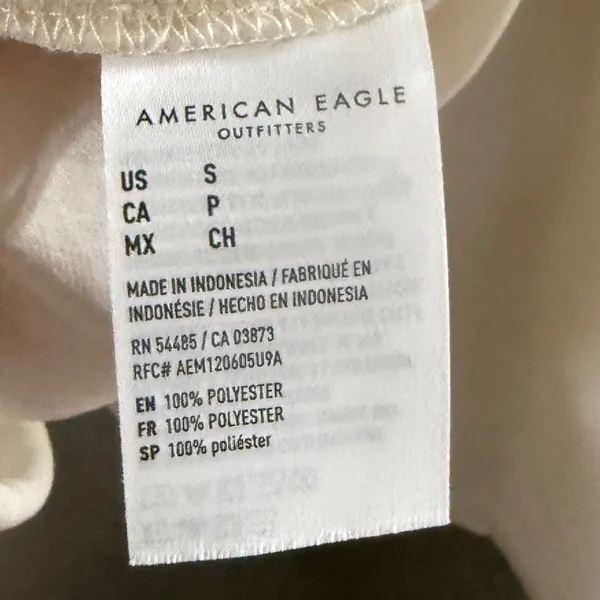American Eagle Cream Cowl Neck‎ Peplum Camisole Top Adjustable Straps Small - Image 5