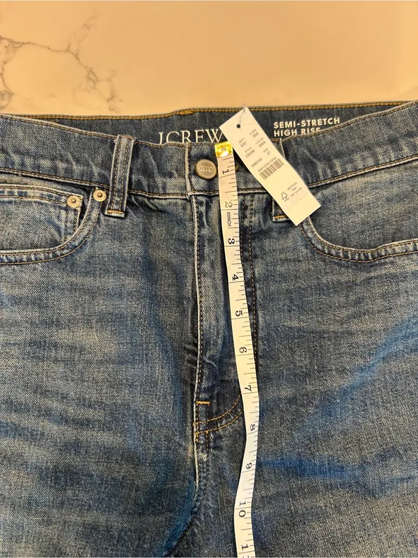 J. Crew Womens Semi Stretch High Rise Denim Trousers Size 27 Flare NWT - Image 4