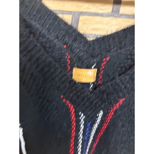 POL Black Multi Color Fring‎ V Neck Sweater Size Medium - Image 5