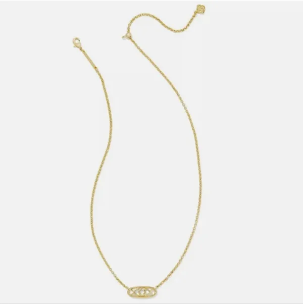 Kendra Scott Gold Filigree Oval Pendant Necklace - Image 2