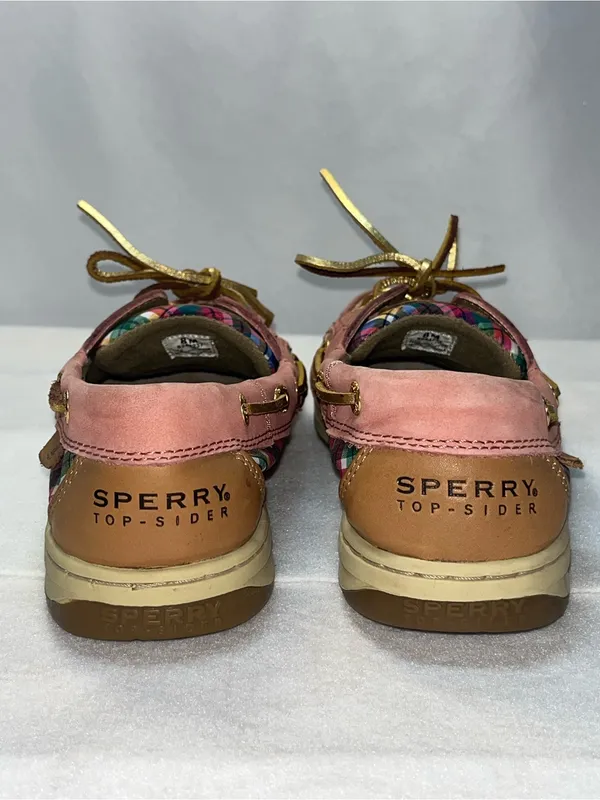 Sperry Top-Sider Pink Leather Plaid Accents Women’s Nautical Boat Shoes Size 8M - Image 5