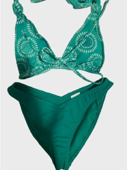 wild fable Teal Green Patterned Triangle Bikini - Image 2