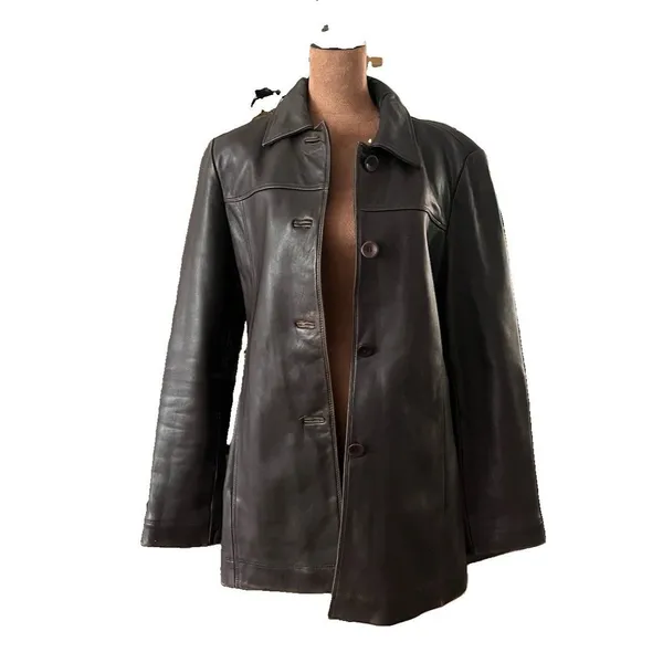 Vintage Couture by J. Park Genuine Leather Brown Jacket | Size Medium - Image 2