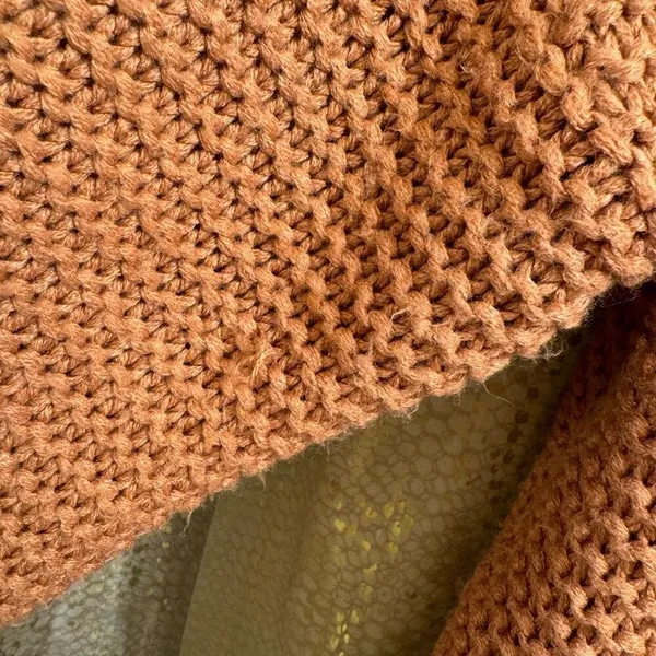 Brave Soul London Burnt Orange Knit Oversized Chunky Cardigan Sweater L/16 - Image 6