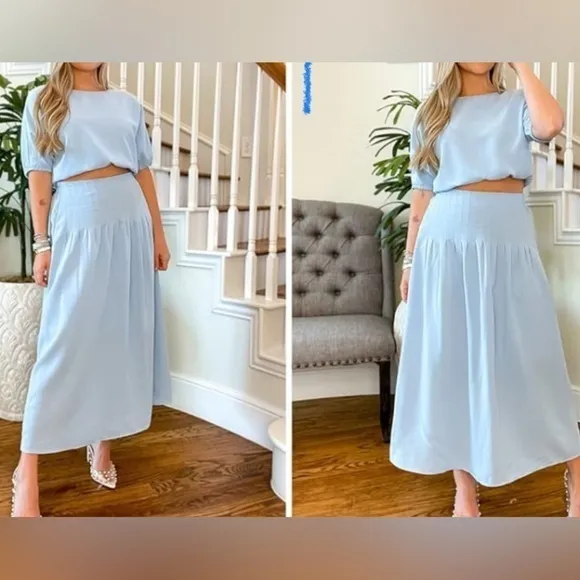 Ecowish 2 piece maxi skirt and crop top, woman’s 2 piece set, size small, new - Image 4
