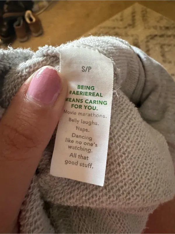 aerie Light Gray Fleece Joggers - Image 3
