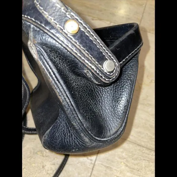Vtg ‎ Guy Laroche Paris shoulder Crossbody Leather Purse Black 9”x6”x4” - Image 10