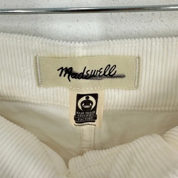 Madewell Size 29 Emmett Wide Leg Cream‎ Corduroy Pants High Rise Full Length NWT - Image 2