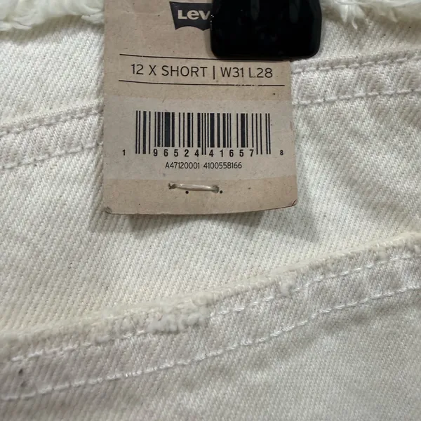Levi's Women's Size 12 Wedgie Straight-Leg Ripped Waist Jeans White - Image 6