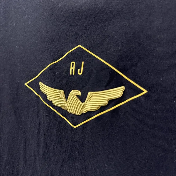 Armani Jeans AJ V-Neck Short Sleeve T-Shirt Women's Medium‎ Black Eagle Logo Tee - Image 2