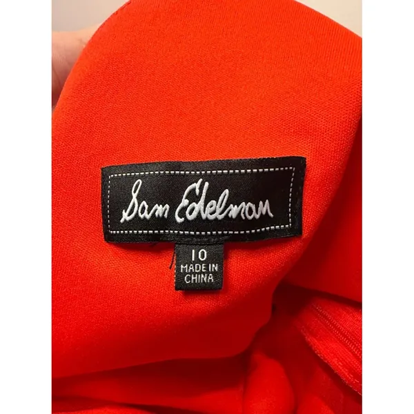 Sam Edelman Wide Leg Cropped Sleeveless Coral Red Jumpsuit Size 10 *no belt* - Image 4