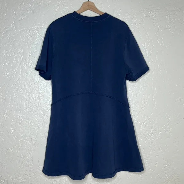 Sweaty Betty Revive T-Shirt Dress Navy Blue Crewneck Trapeze Seam Detail US 12 L - Image 5