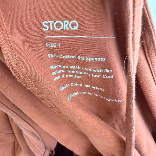 STORQ Women's Maternity Cotton Spandex Overalls in Burnt Orange - Image 3