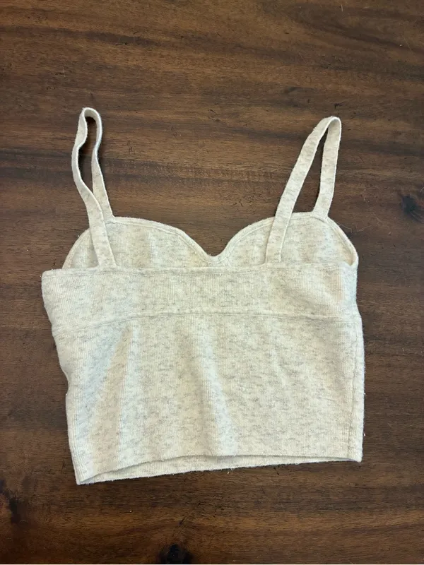 Aritzia Wilfred Sicily Sweater Tank Top Women’s Medium Cream Cropped - Image 3