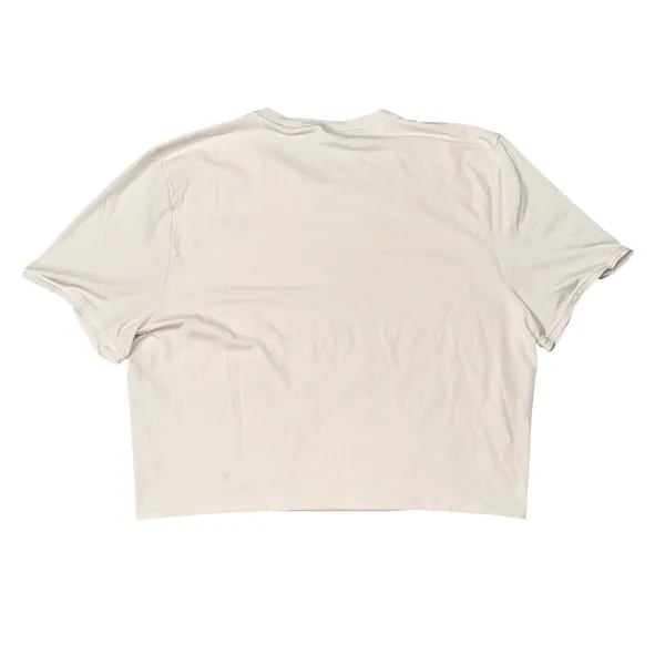Lululemon Fitted Crop Tee Womens 8 White Good‎ Short Sleeve Relaxed Fit Shirt - Image 4