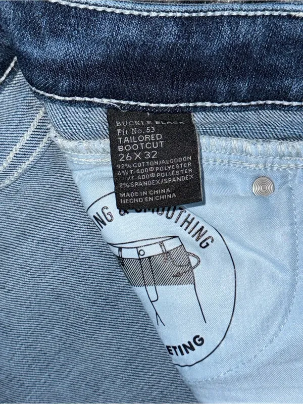 Buckle Black Fit 53 Tailored Bootcut Stretch Jean 26x32 Light Wash BBW2041R EUC - Image 9