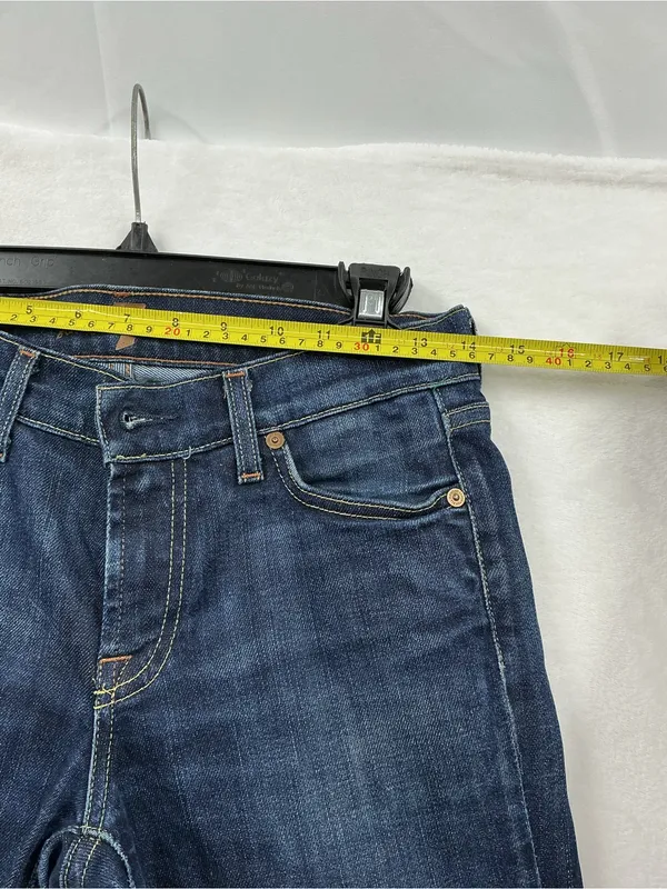 7 For All Mankind Women's Dark Blue Flare Jeans 999 - Image 3