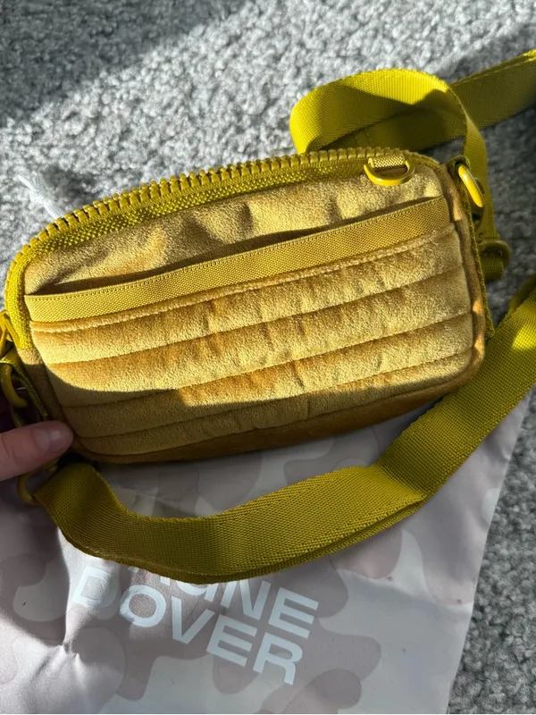 Dagne Dover Mustard Quilted Crossbody Bag with Adjustable Strap - Image 5