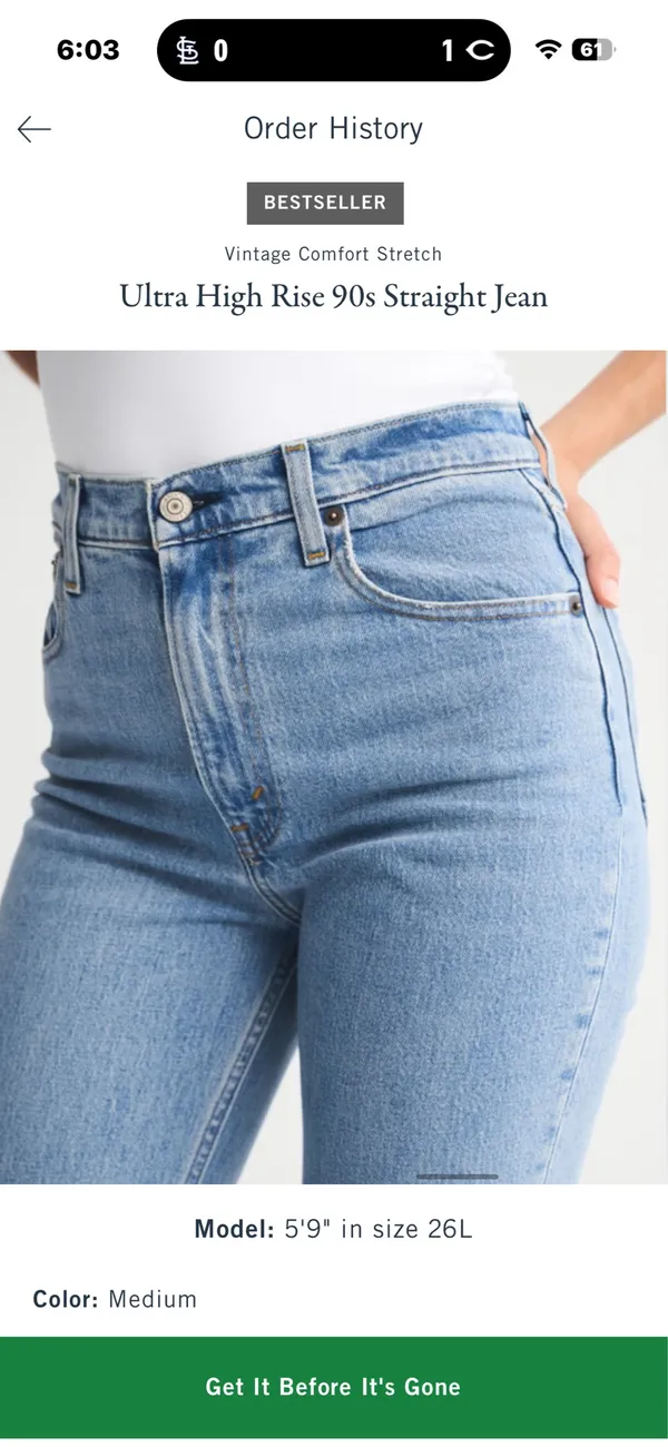 Abercrombie Ultra High Rise 90s Straight Jeans Color Medium - Image 4