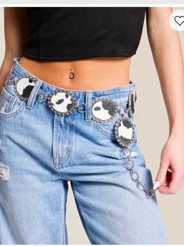 Black and White Patterned Women's Concho belt - Image 4