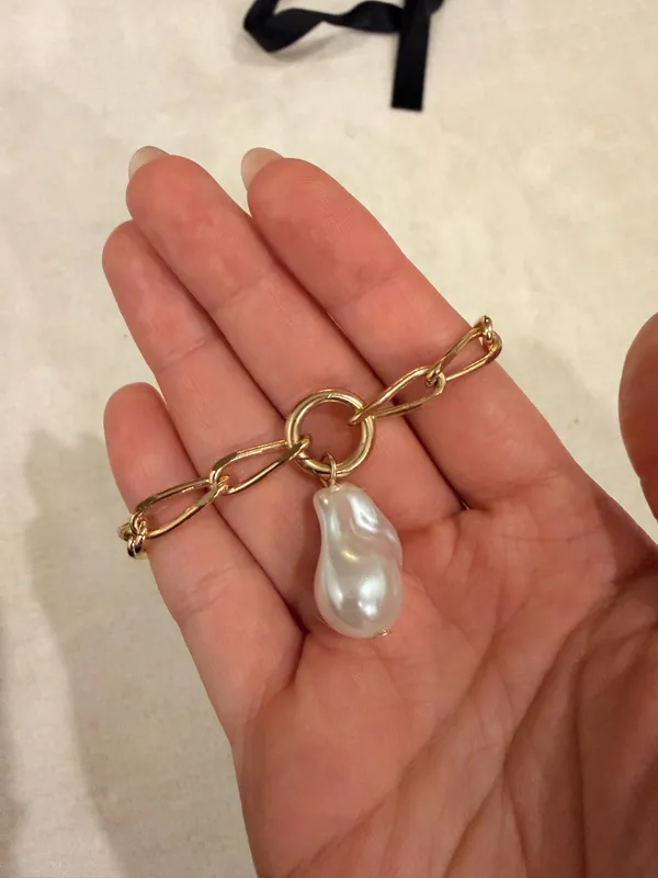 Pearl necklace Gold - Image 2