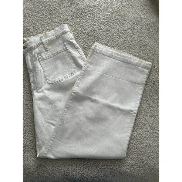 Madewell The Perfect Vintage Wide-Leg Jean w/Patch Pockets Vintage Canvas Sz 32 - Image 10