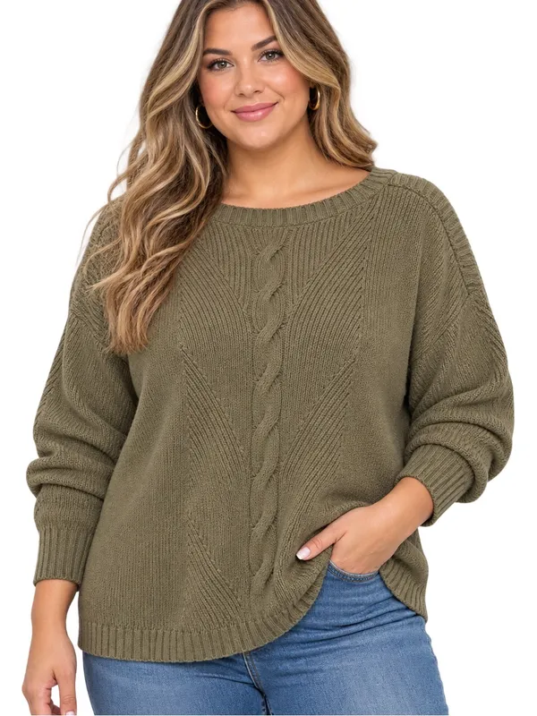 Lauren Ralph Lauren Cable-Knit Cotton-Blend Sweater size XL olive fern - Image 2