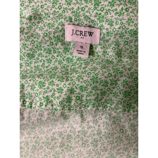 J.Crew Re-Imagined Green White Floral Ditsy Button Down Shirt BF817 Small - Image 6