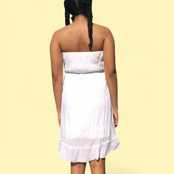 White Strapless Dress - Image 2