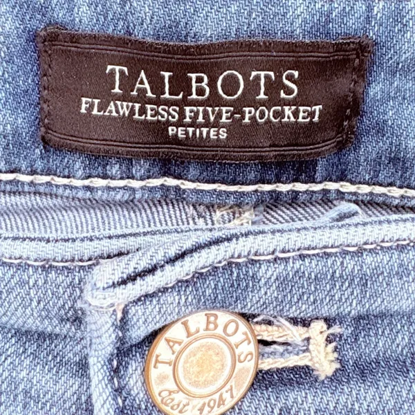 Talbots Straight Leg Jeans Womens 10P Blue Flawless Five Pocket Denim Bluebird - Image 6